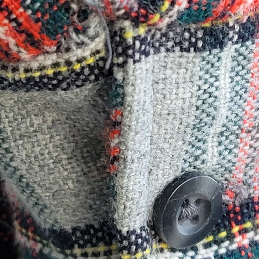 Vintage Sears Fieldmaster Mens Medium Neck 15-15.5 Plaid Flannel Shirt Multicolo - Picture 6 of 11